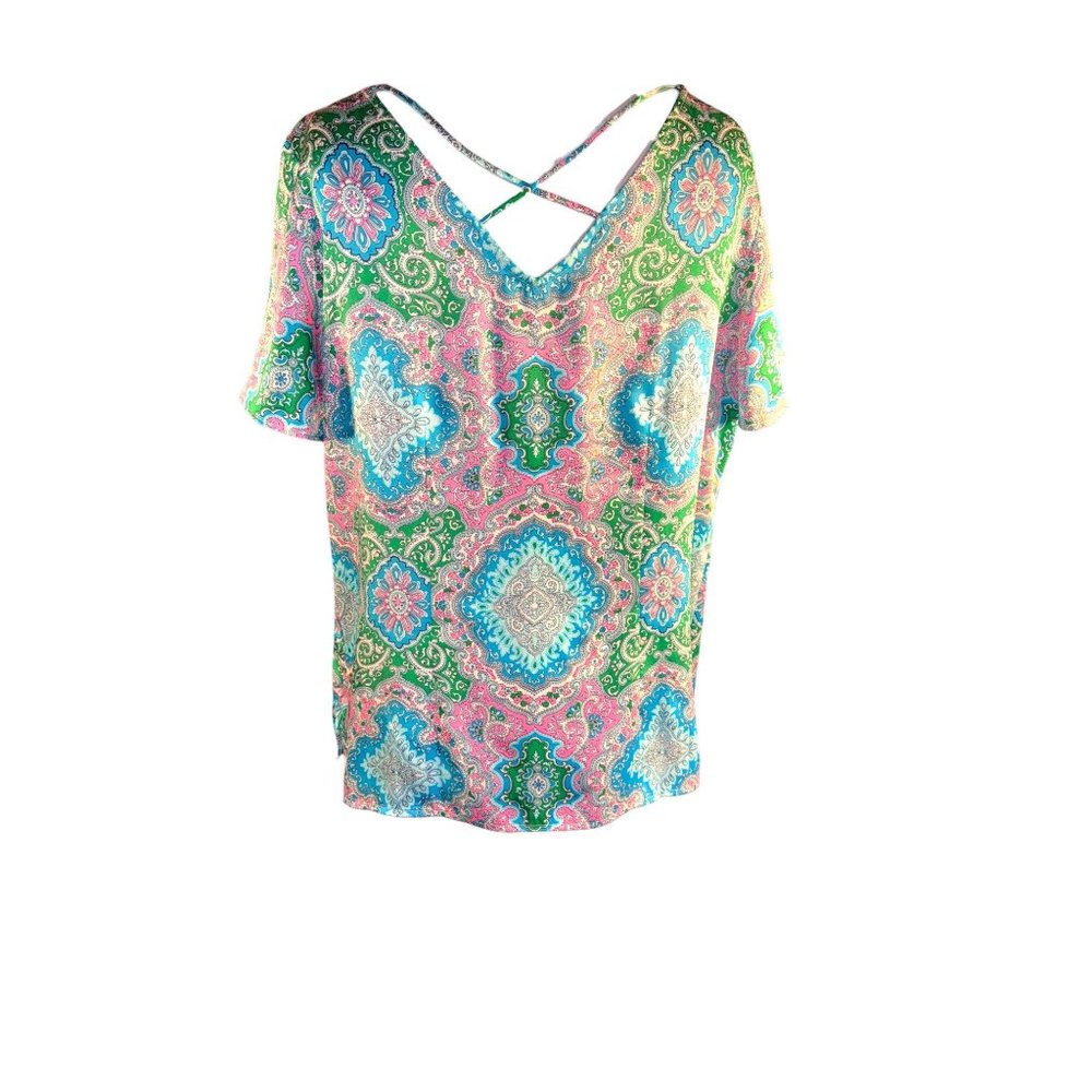 Talbots Loose Fit Summer Party Blouse Women Size Petite Large - Picture 5 of 10